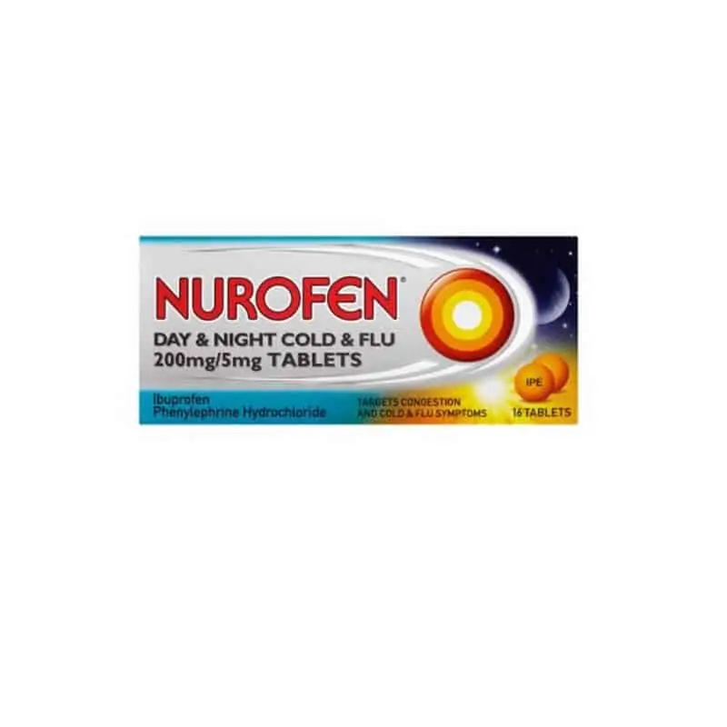 Nurofen Day & Night Cold & Flu 200mg/5mg – 16 Tablets