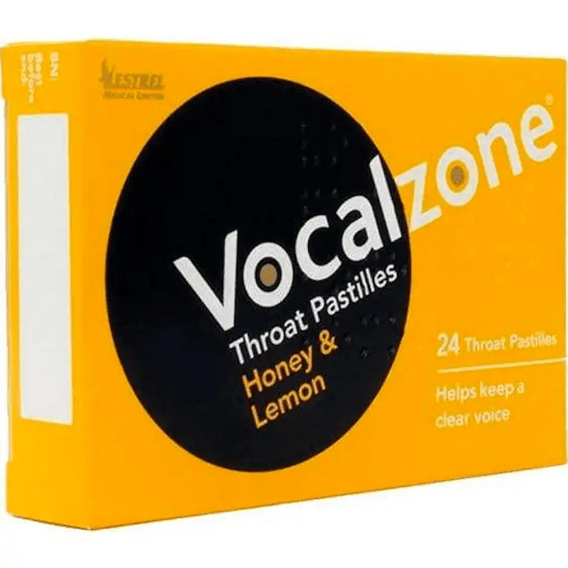 Vocalzone Throat Pastilles Honey and Lemon 24s